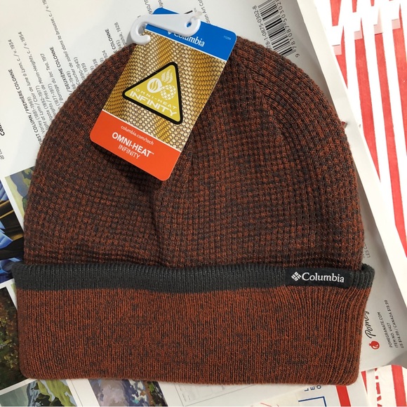 Columbia Other - Colombia Omni Heat beanie hat super warm heather rust and slate gray o/s unisex